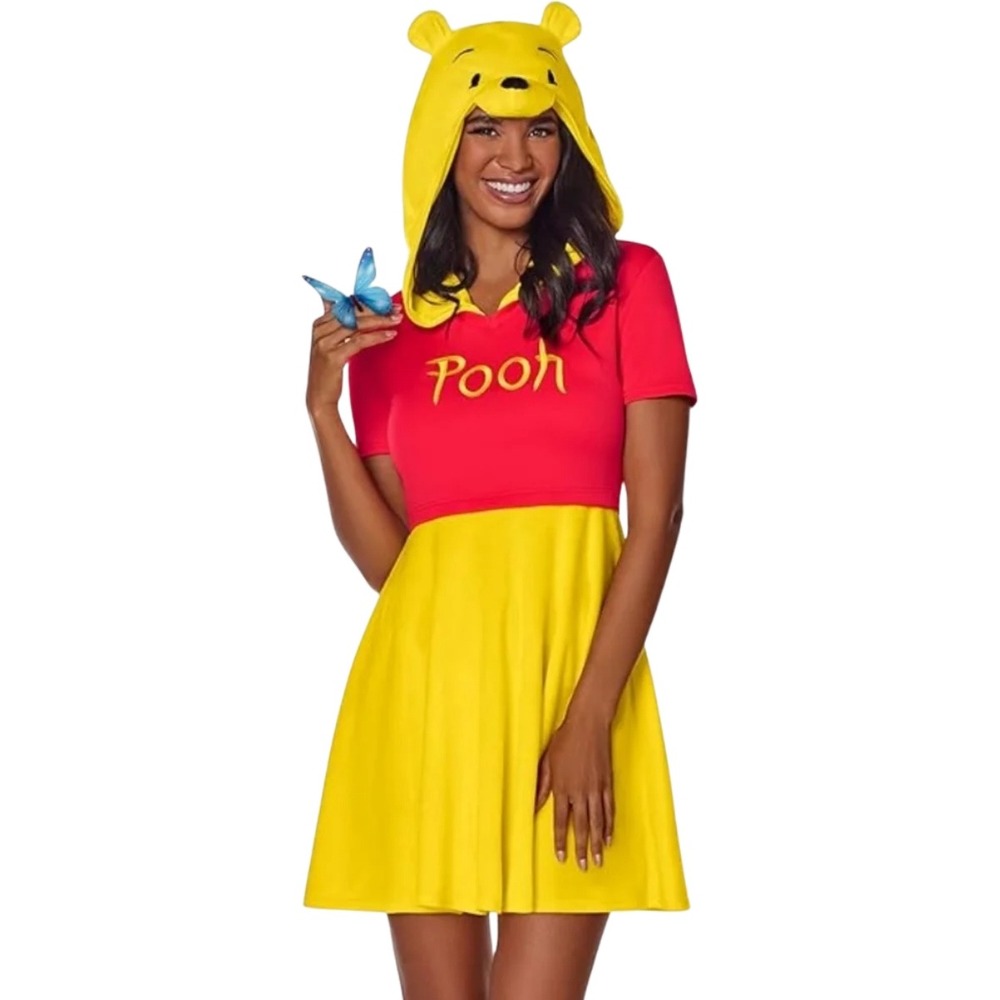 Disney Winnie the Pooh Adult Costume Dress Womens M Spirit Halloween Hooded